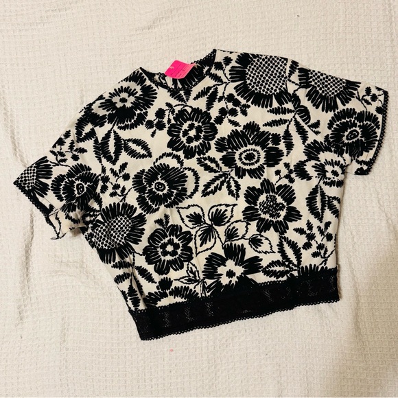 Diane Young Tops - Elegant Black Floral Women's Blouse